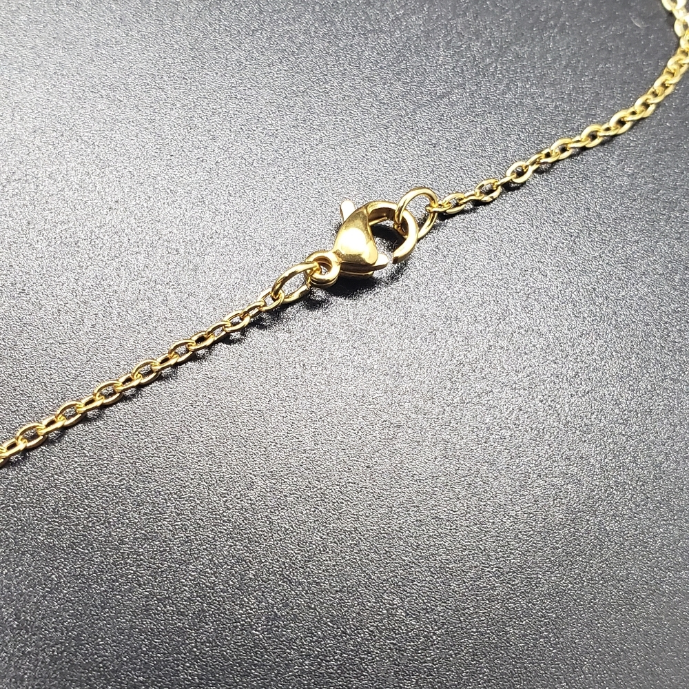 Paw Print Angel Wing Gold Necklace - Picture 3 of 5